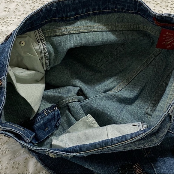 Vintage American Exchange boho embellished kick crop jeans size 32 - Picture 12 of 16